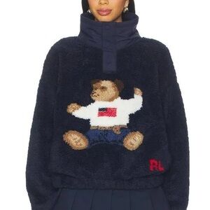Ralph Lauren Navy Teddy Fleece Jacket